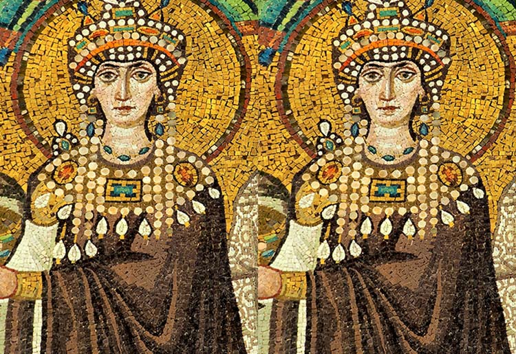 Mosaico de Theodora - Basílica de San Vitale (construída a.C. 547)
