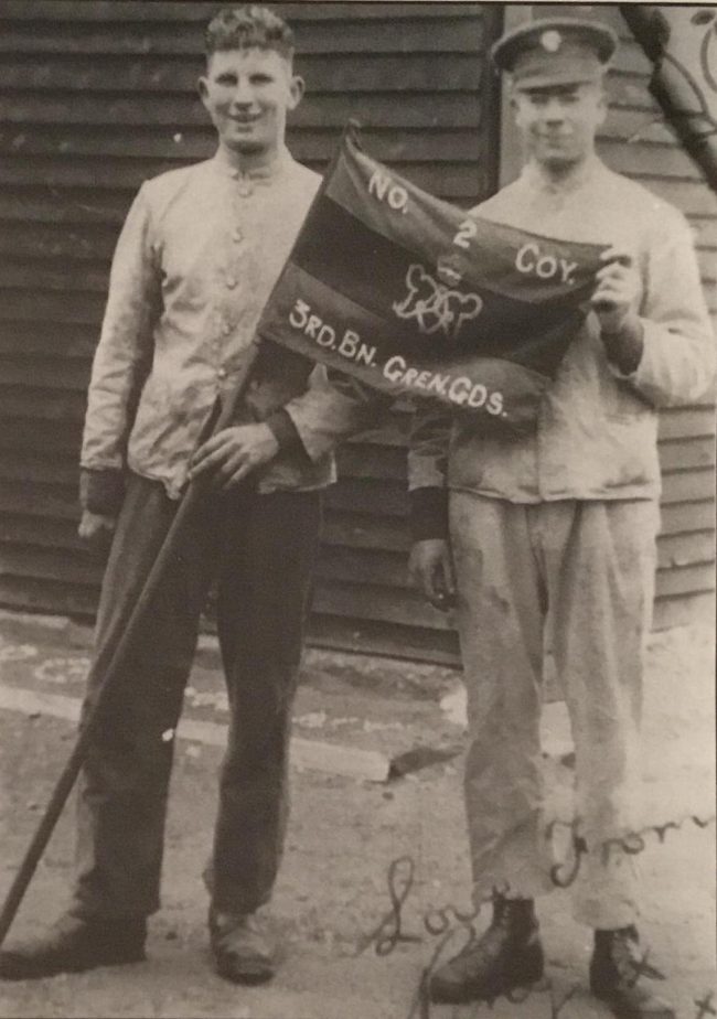 Guardsman Percy Nash, left, before the war. Image source: Dilip Sarkar Archive.