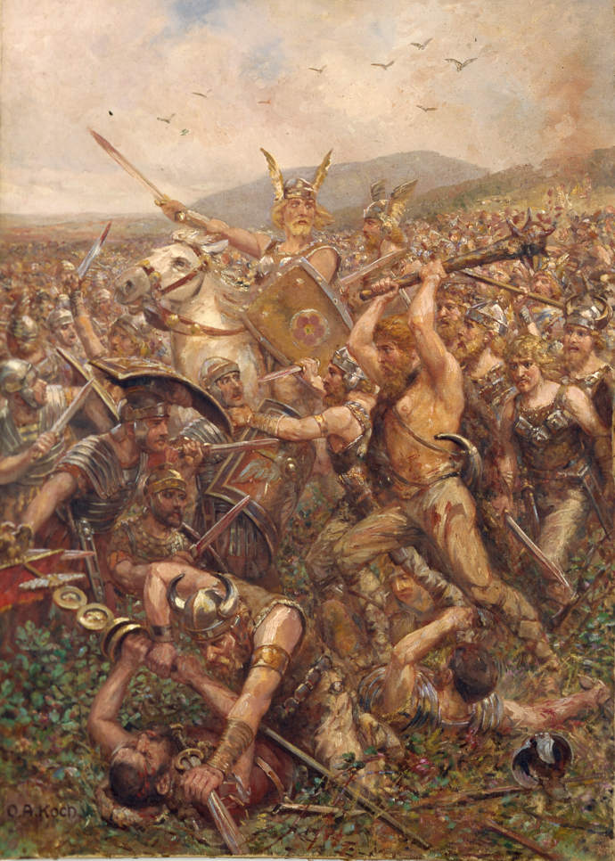 Germanic warriors at the Battle of the Teutoburg Forest