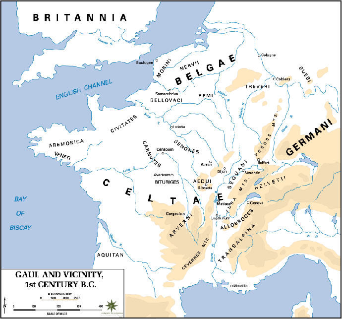 Tribes of Gaul in the 1st Century BC prior to Gallic Wars 