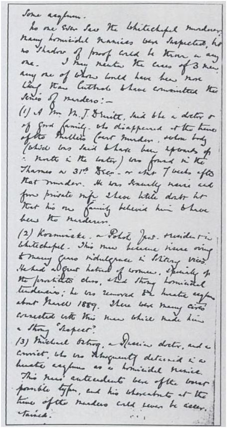 Macnaghten memorandum Jack the Ripper