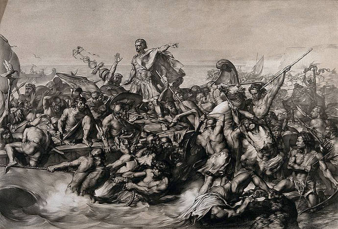 Roman troops landing in Britain