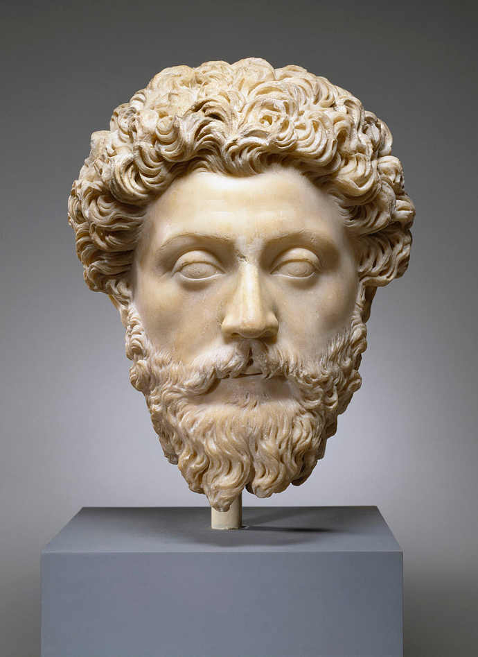 portret buste van keizer Marcus Aurelius.