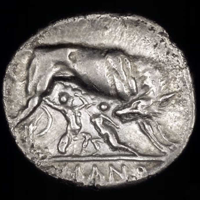 Romulus and Remus on Roman Coin