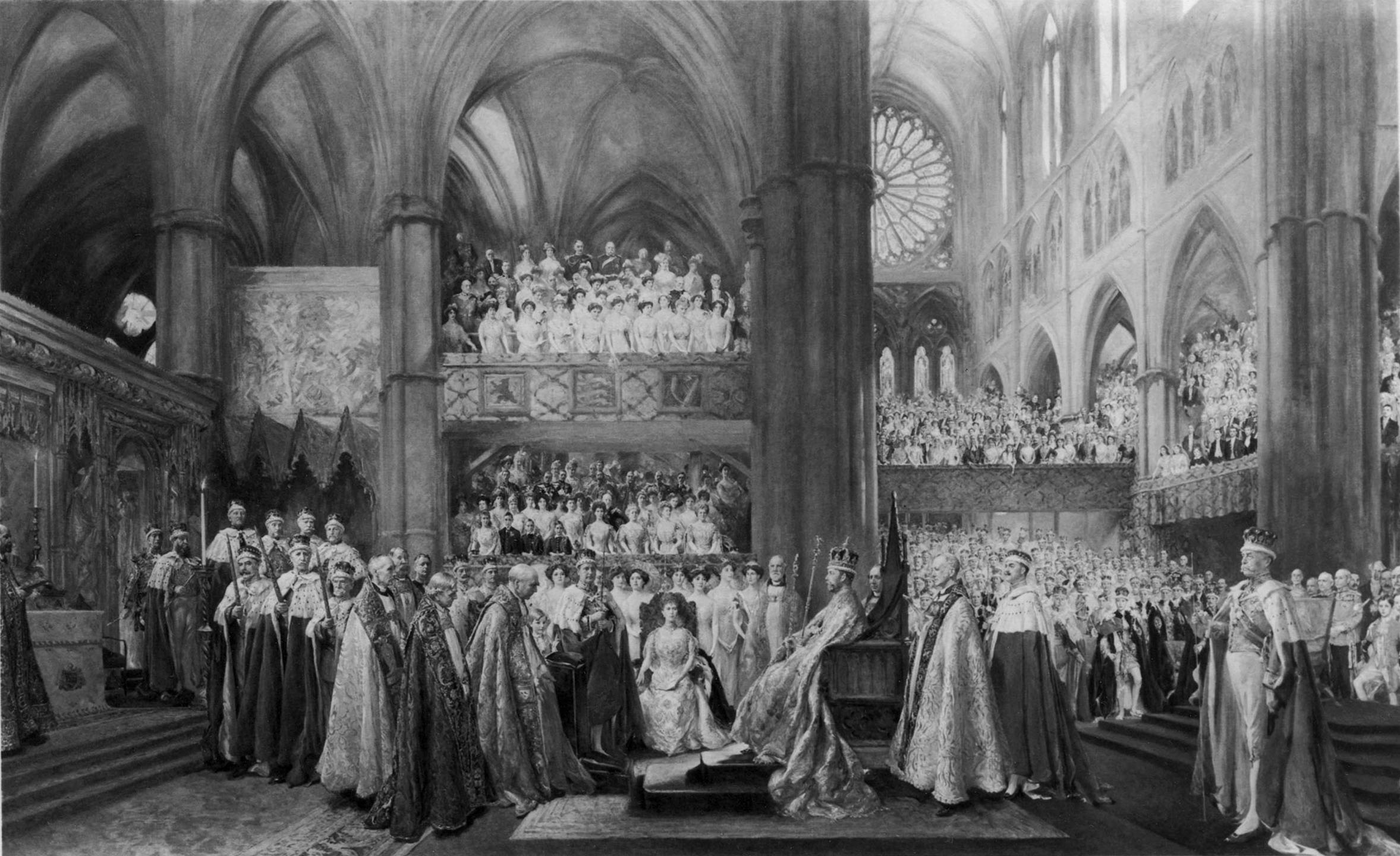 В каком году короновали. Вестминстерское аббатство коронация. Коронация Георга 5. Westminster Abbey коронация. Коронация Вильгельма 1.