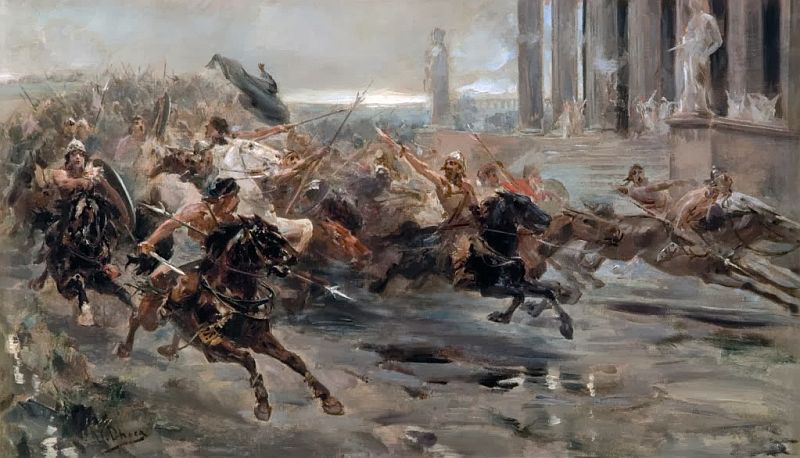 Os hunos liderados por Átila invadem a Itália, 1887