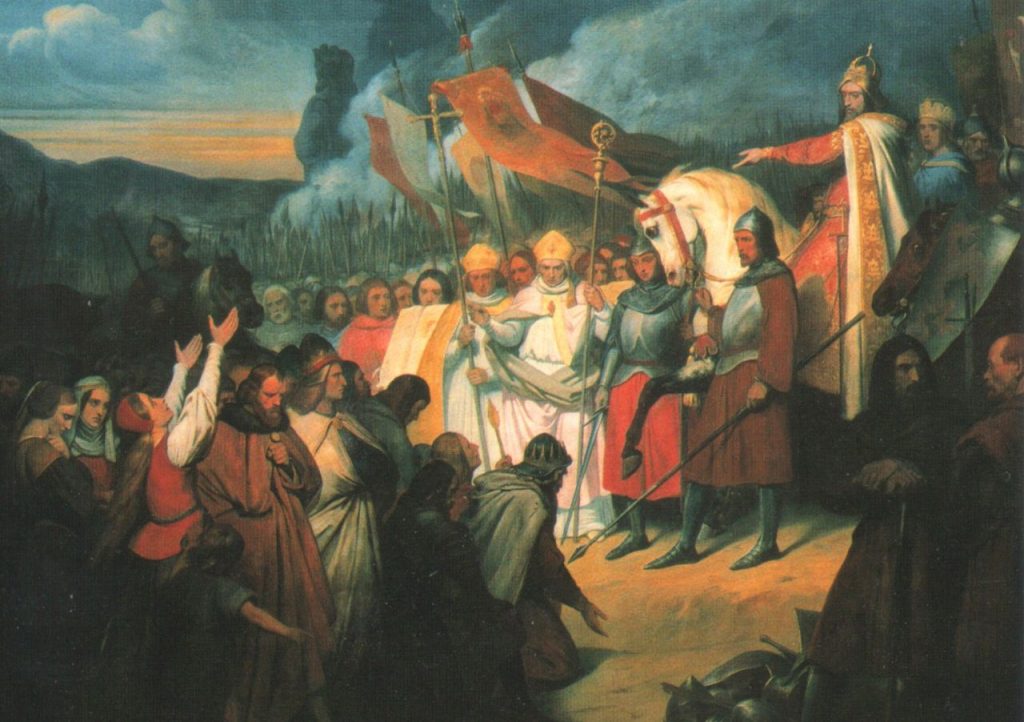 Carlos Magno recebendo a submissão de Widukind em Paderborn em 785, por Ary Scheffer (1795-1858)