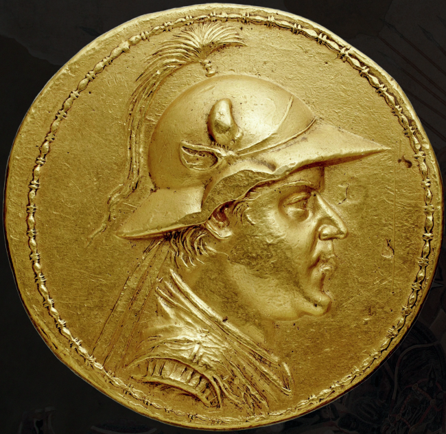 The portrait of Eucratides on his famous gold stater