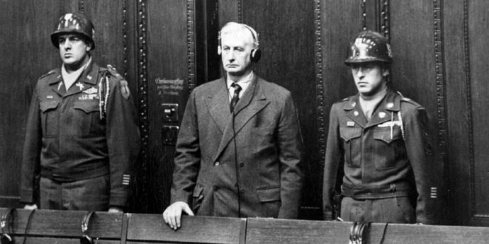 Friedrich Flick being sentenced at Nuremberg