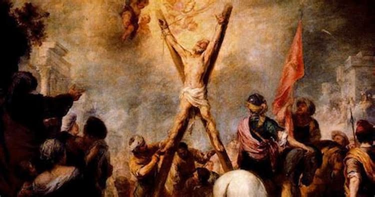 A crucificação de Santo André em uma 'cruz decussata' da qual ele se tornou simbólico.
