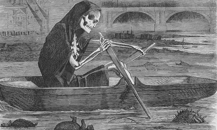 Death in a boat on the dirty River Thames