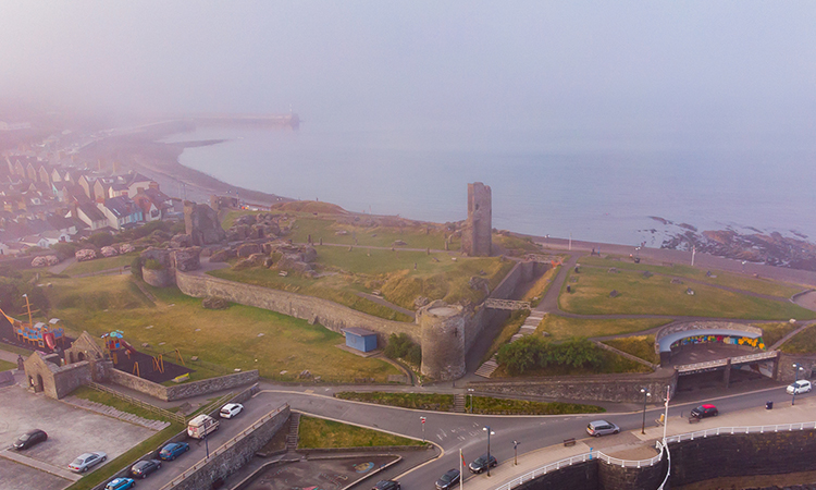 Aberystwyth Castle from the air